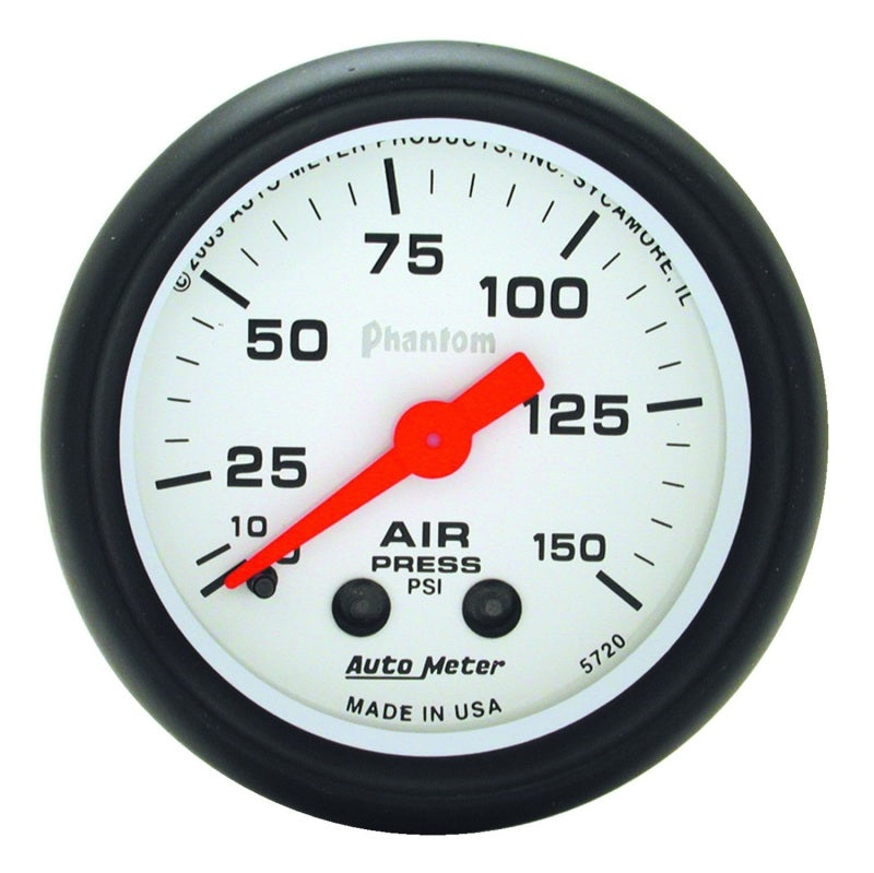 2-1/16" AIR PRESSURE, 0-150 PSI, PHANTOM