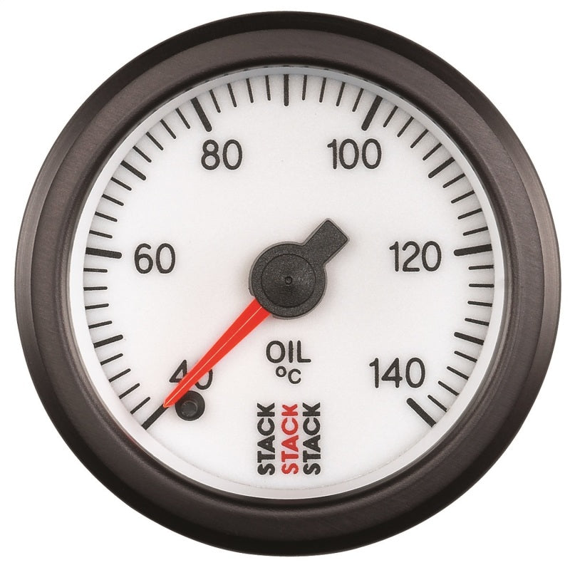 OIL TEMP, PRO STEPPER MOTOR, 52MM, WHT, 40-140 °C, 1/8" NPTF MALE