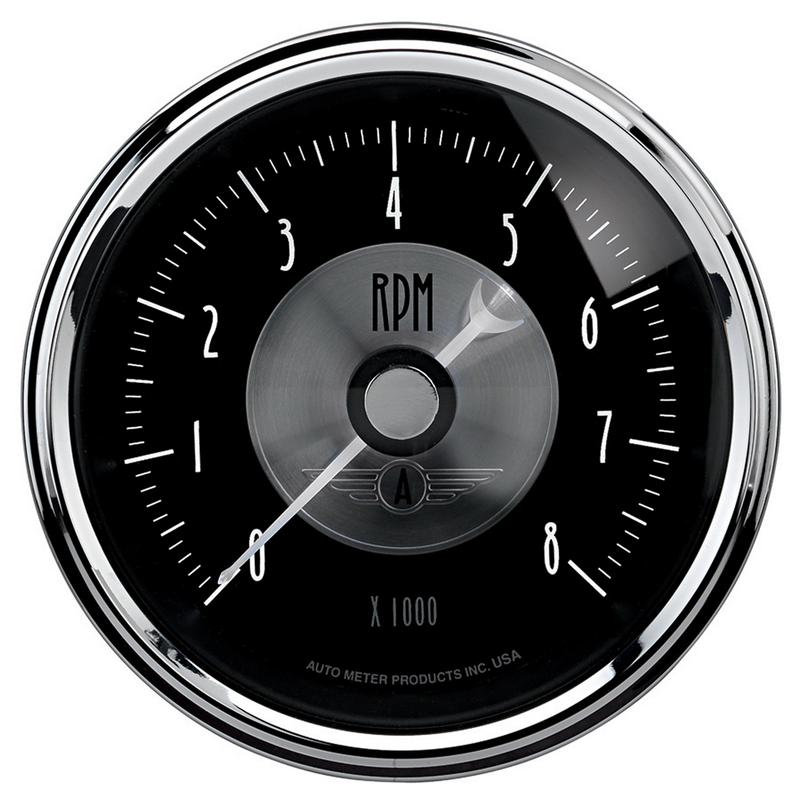 3-3/8" IN-DASH TACHOMETER, 0-8,000 RPM, PRESTIGE BLACK DIAMOND