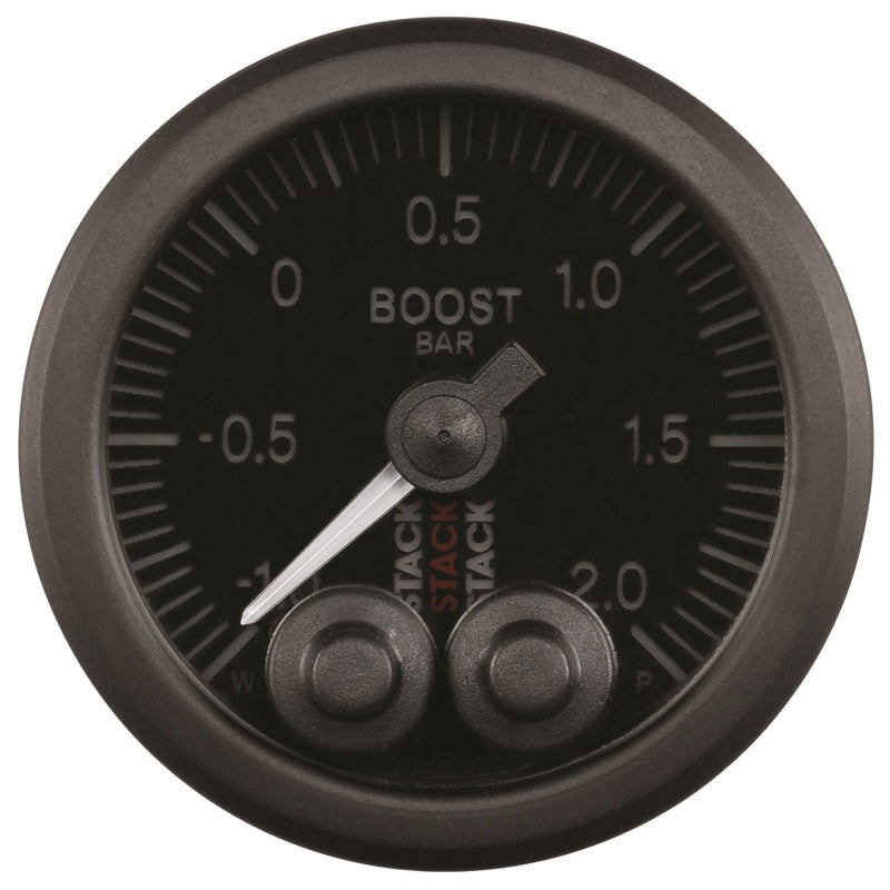 52MM, BOOST PRESS, PRO-CONTROL, BLK, -1 TO +2 BAR, INCL. T-FITTING