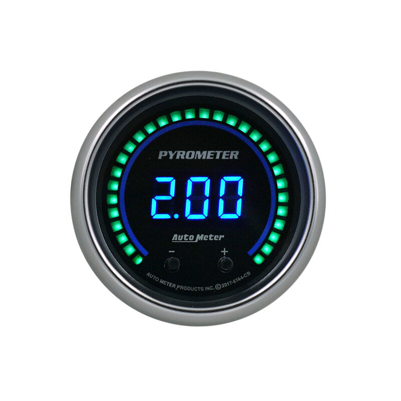 2-1/16" TWO CHANNEL PYROMETER (EGT), 0-2,000 ºF (0-1,100 ºC), COBALT ELITE DIGITAL