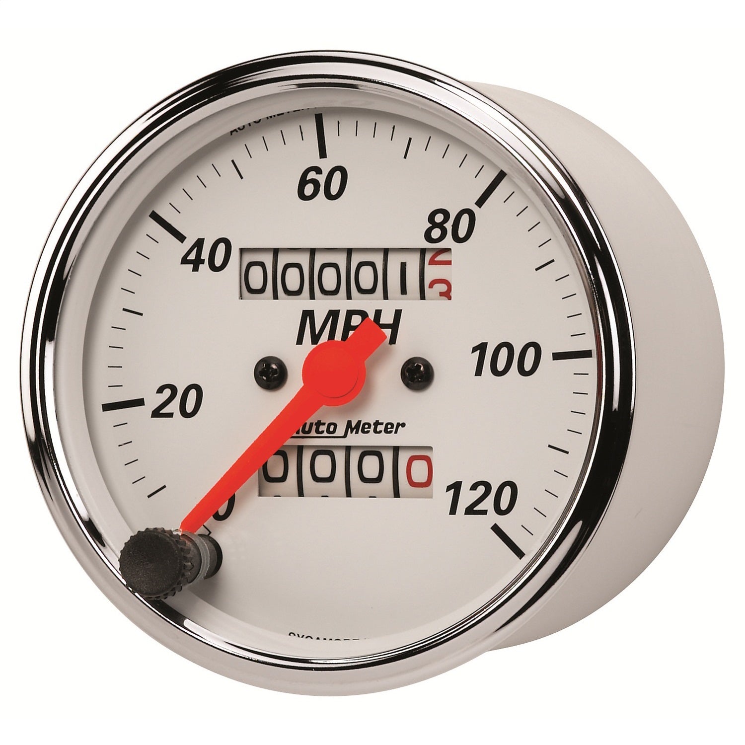 3-1/8" SPEEDOMETER, 0-120 MPH, ARCTIC WHITE