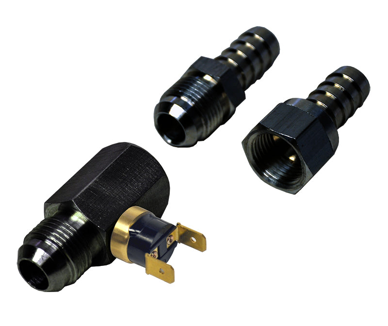 Derale 15721 180°F In-Line Remote Cooler Fan Control Thermostat, -8AN