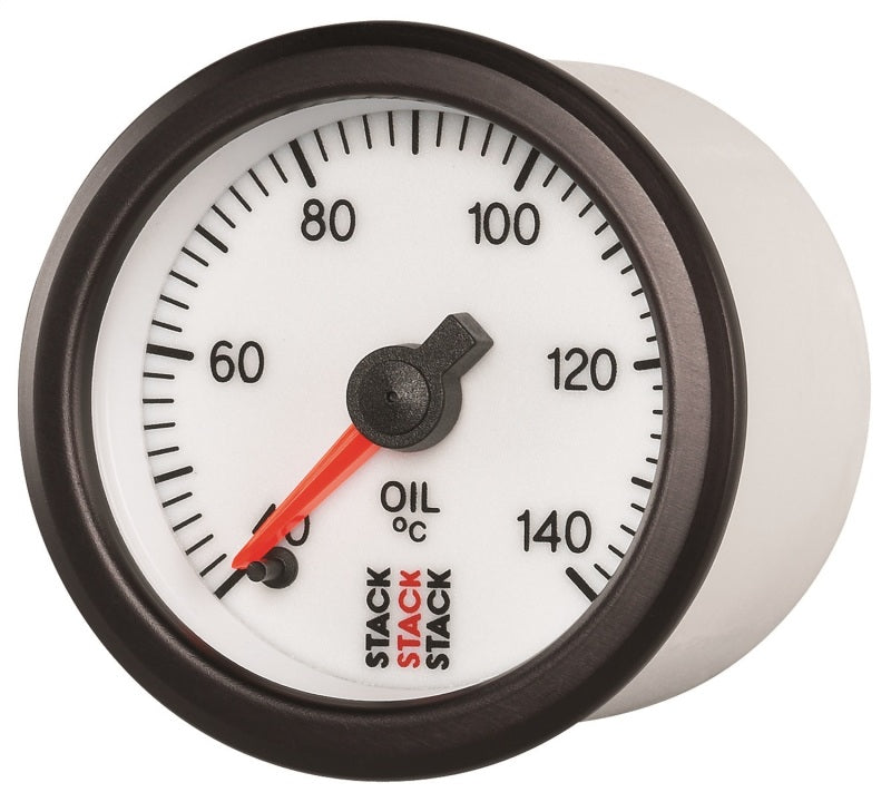 OIL TEMP, PRO STEPPER MOTOR, 52MM, WHT, 40-140 °C, 1/8" NPTF MALE