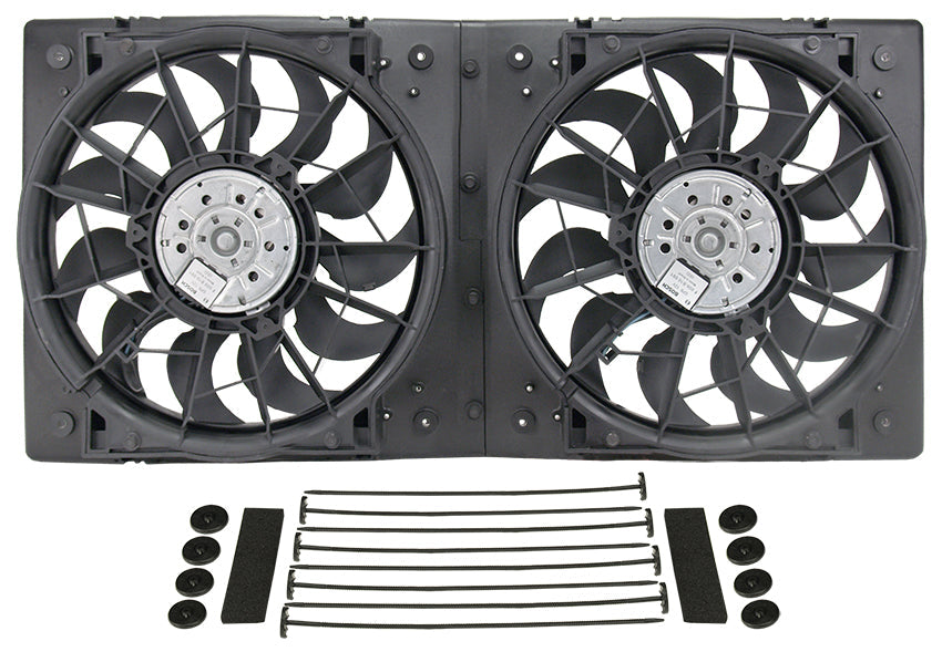 Derale 16928 High Output Dual 12'' Electric RAD Fan/Plastic Shroud Kit