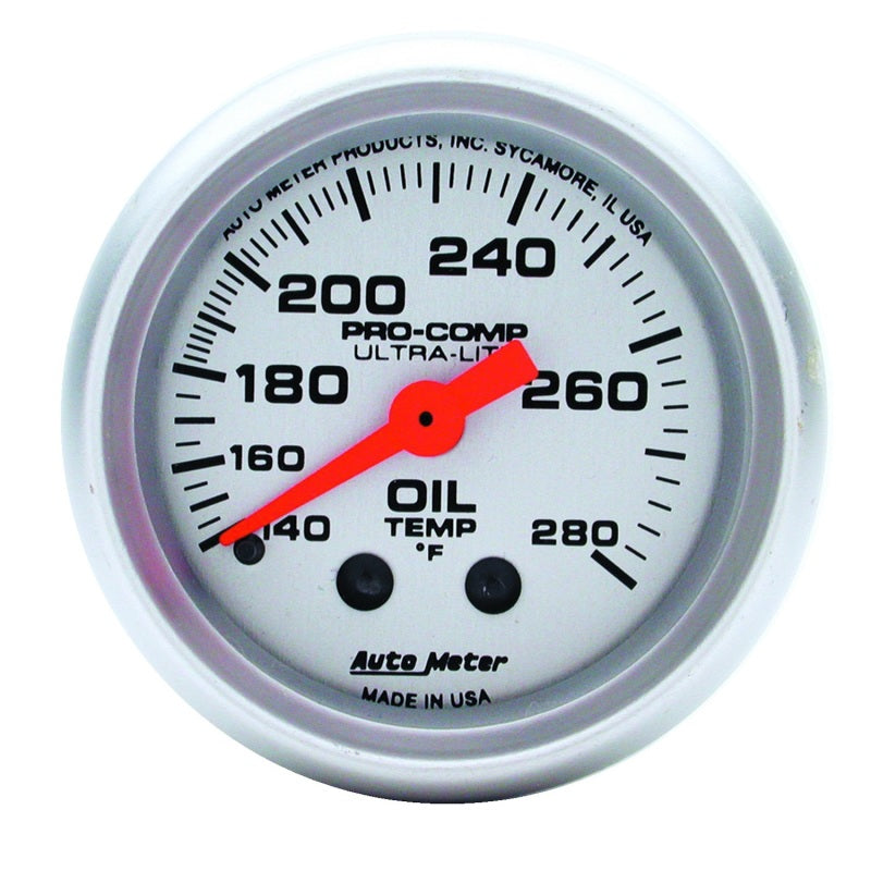 2-1/16" OIL TEMPERATURE, 140-280 °F, ULTRA-LITE
