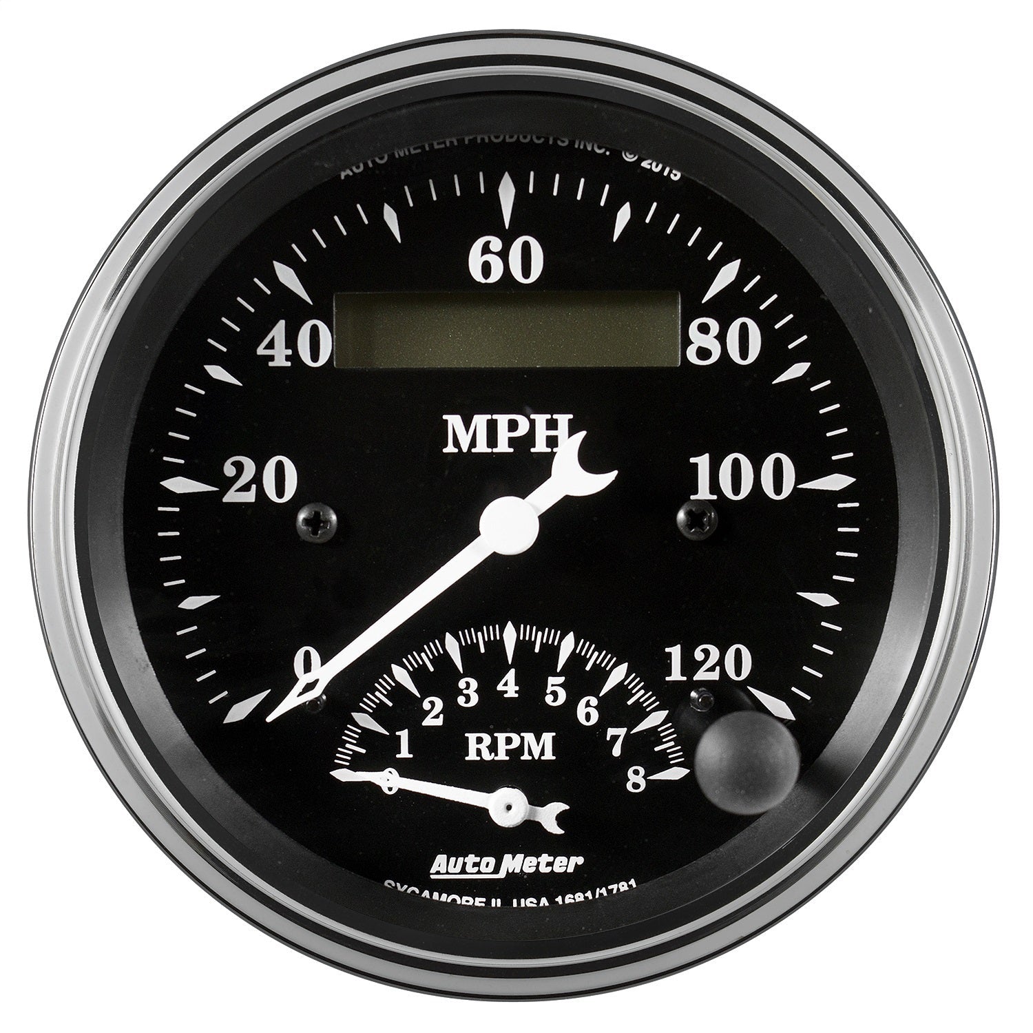 3-3/8" TACH/SPEEDO, 120MPH & 8K RPM, ELEC. PROGRAM., OLD TYME BLK
