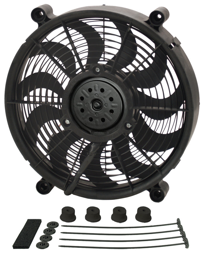 Derale 18214 14'' H.O. Single RAD Pusher/Puller Fan with Standard Mount Kit