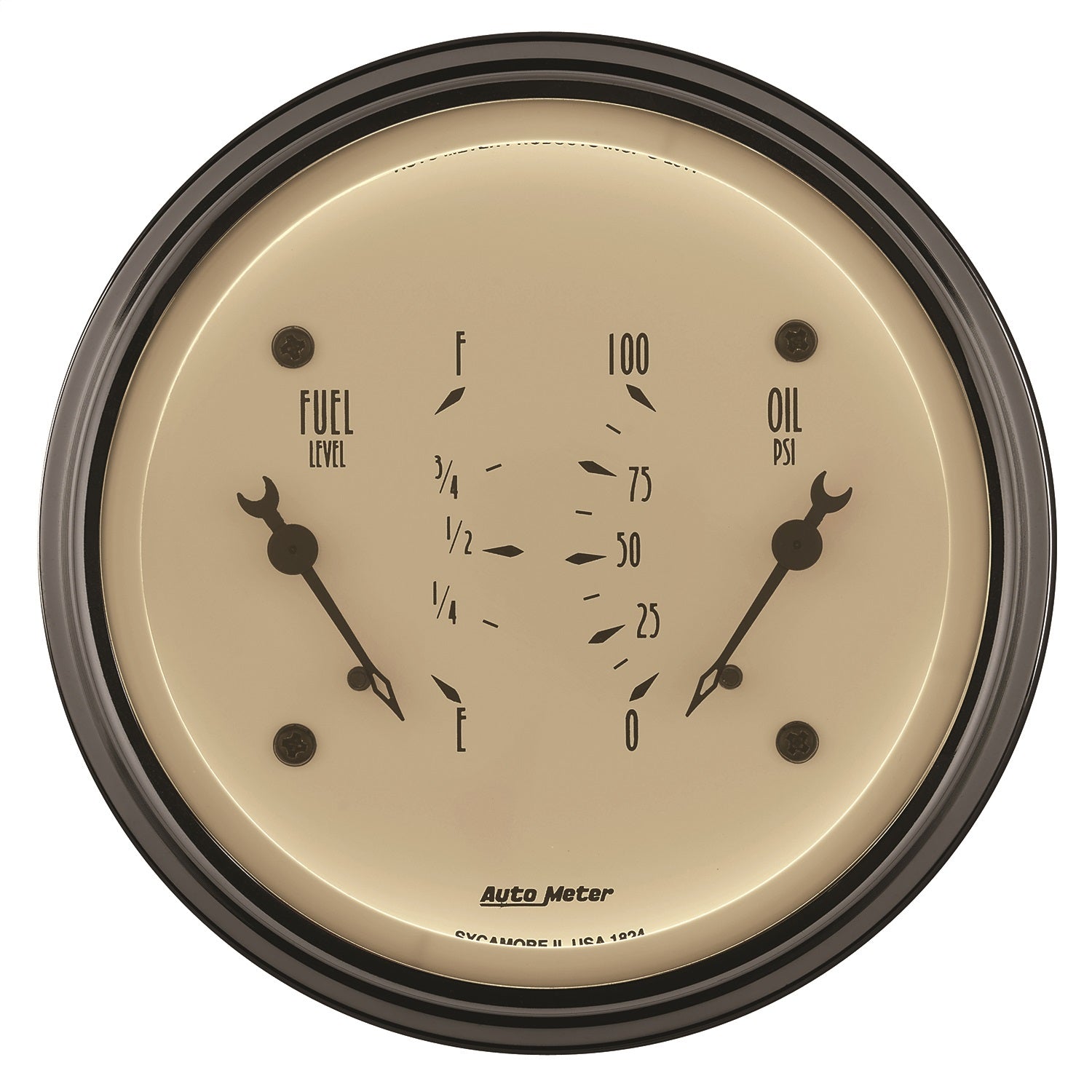 3-3/8" DUAL GAUGE, 100 PSI/0-90 ?, ANTIQUE BEIGE