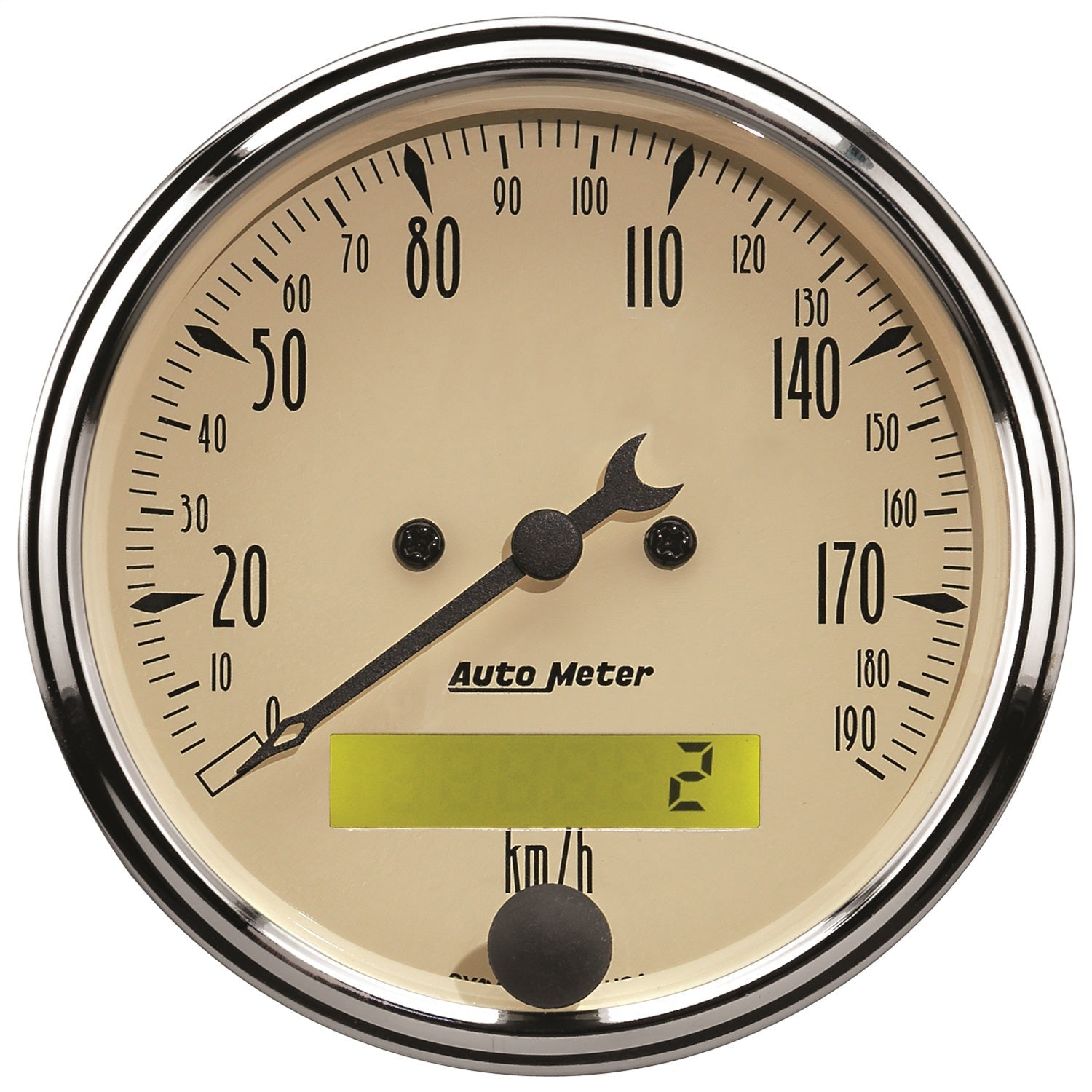 5 PC. GAUGE KIT, 3-1/8" & 2-1/16", ELEC. KM/H SPEEDOMETER, ANTIQUE BEIGE