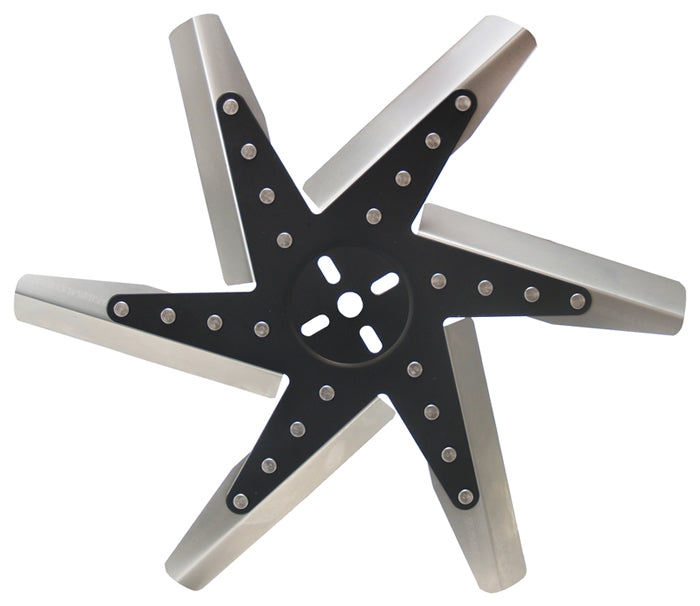 Derale 19117 17" High Performance Stainless Steel Standard Rotation Flex Fan, Black Hub
