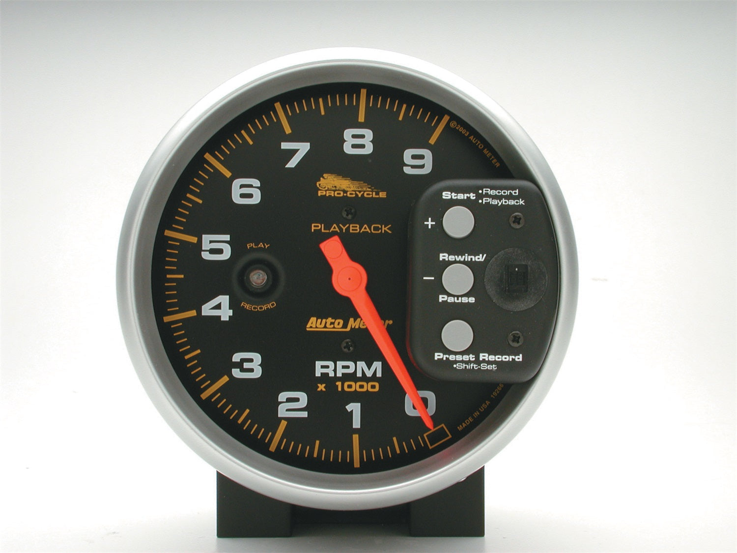 5" TACHOMETER, 0-9,000 RPM, BLACK, PRO-CYCLE