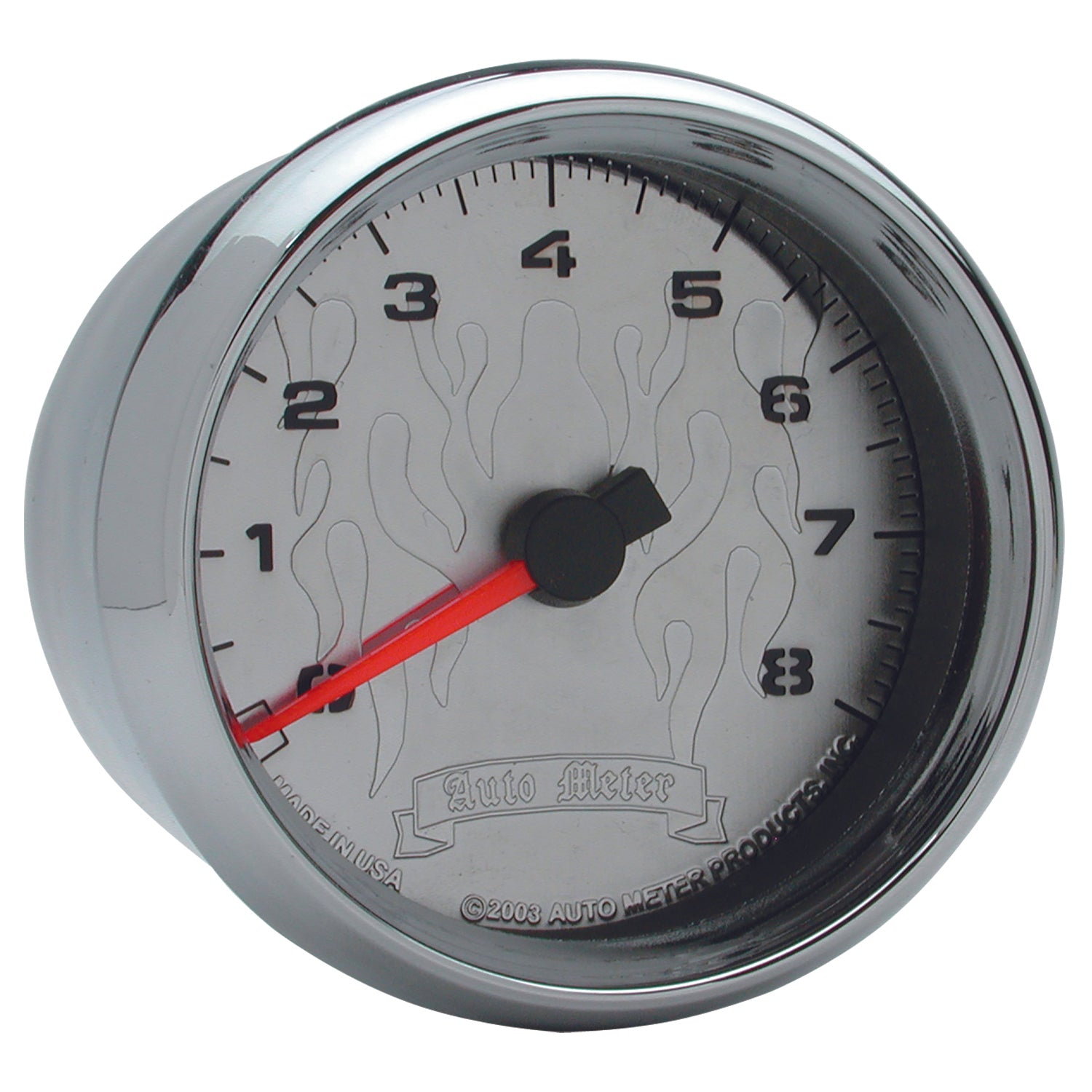 2-5/8" TACHOMETER, 0-8,000 RPM, CHROME FLAME, PRO-CYCLE