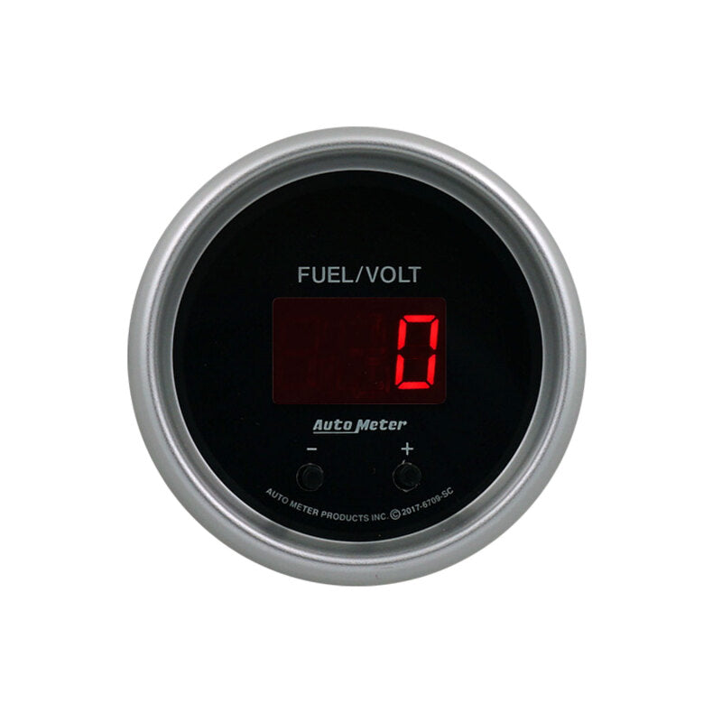 2-1/16" TWO CHANNEL FUEL LEVEL / VOLTMETER, 0-100%/8-18V, SPORT-COMP ELITE DIGITAL