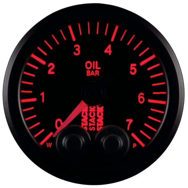 OIL PRESS, PRO-CONTROL, 52MM, BLK, 0-7 BAR, M10 MALE