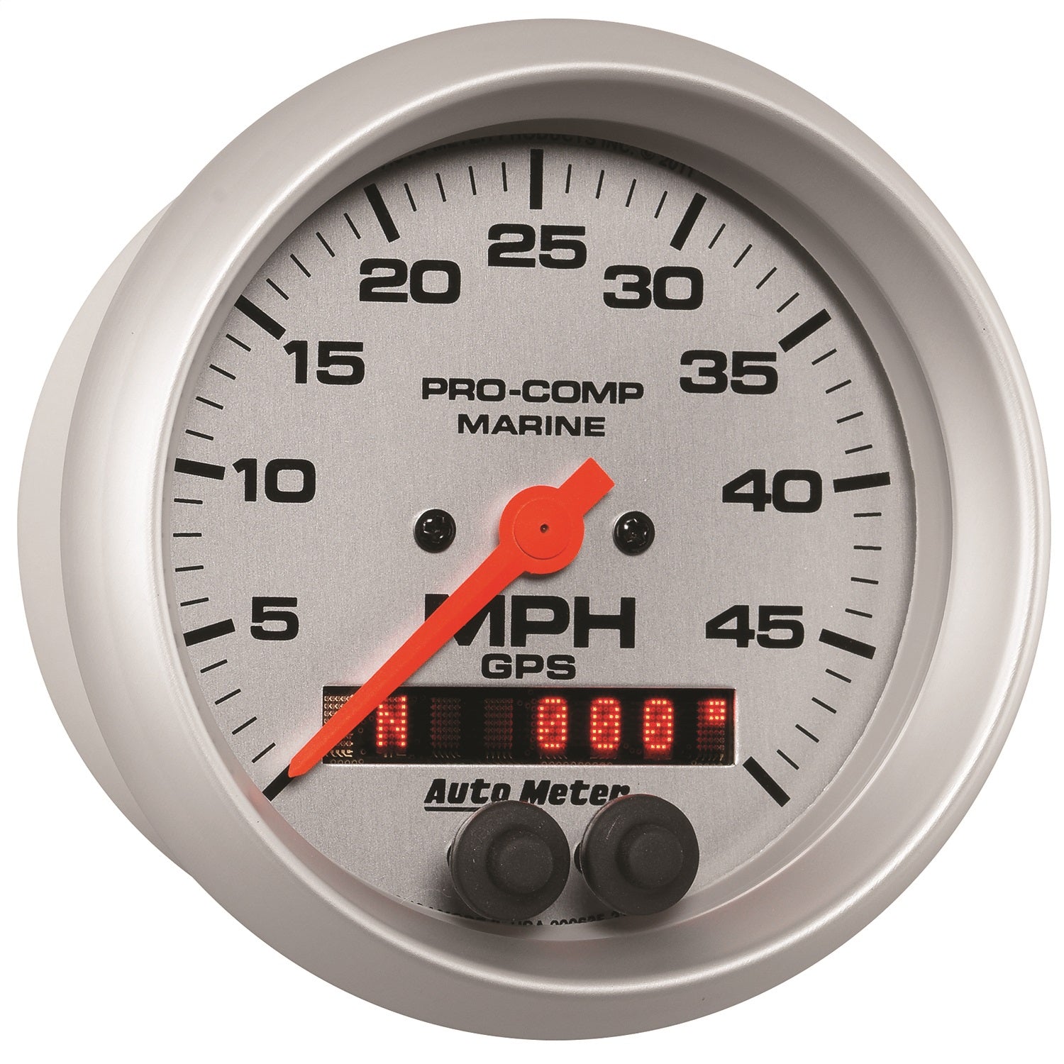 3-3/8" GPS SPEEDOMETER, 0-50 MPH, MARINE SILVER ULTRA-LITE