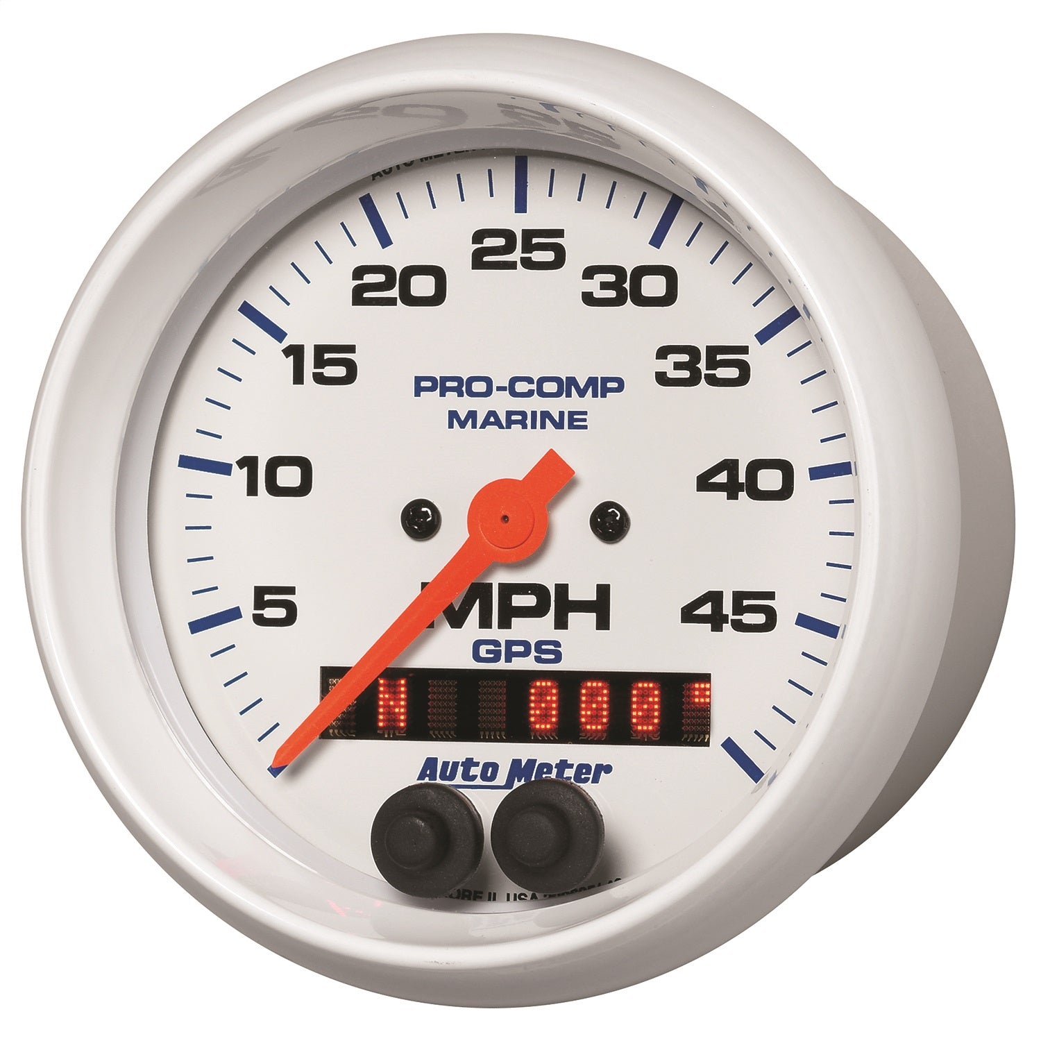3-3/8" GPS SPEEDOMETER, 0-50 MPH, MARINE WHITE