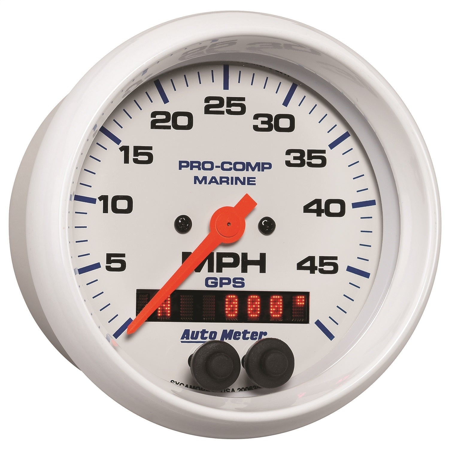 3-3/8" GPS SPEEDOMETER, 0-50 MPH, MARINE WHITE