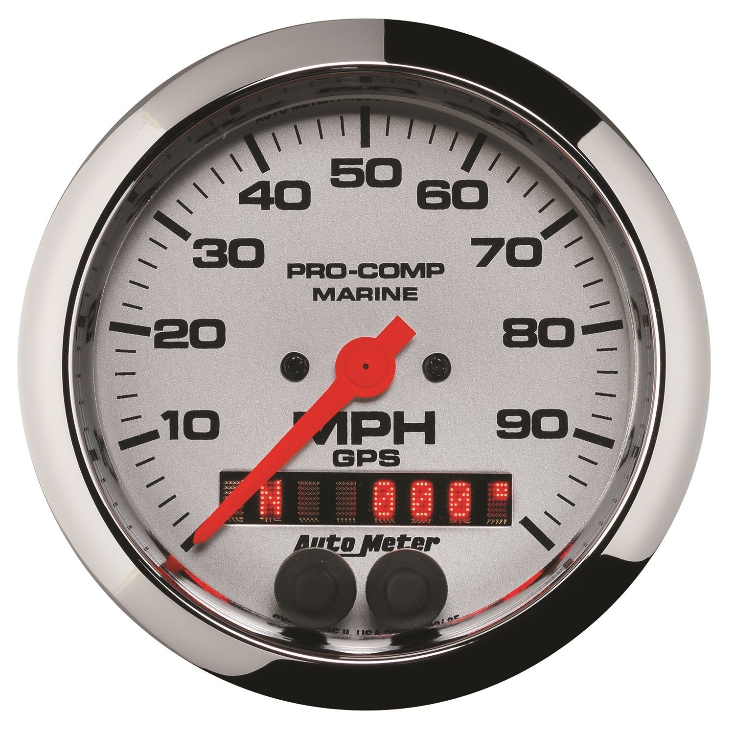 3-3/8" GPS SPEEDOMETER, 0-100 MPH, MARINE CHROME ULTRA-LITE