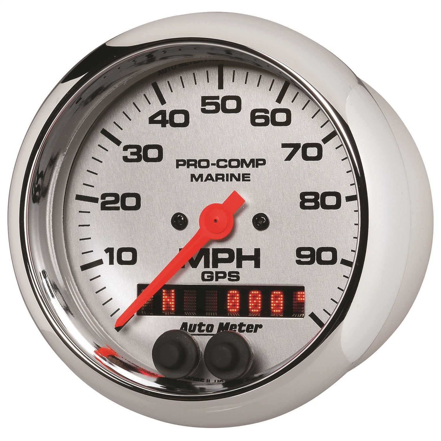 3-3/8" GPS SPEEDOMETER, 0-100 MPH, MARINE CHROME ULTRA-LITE