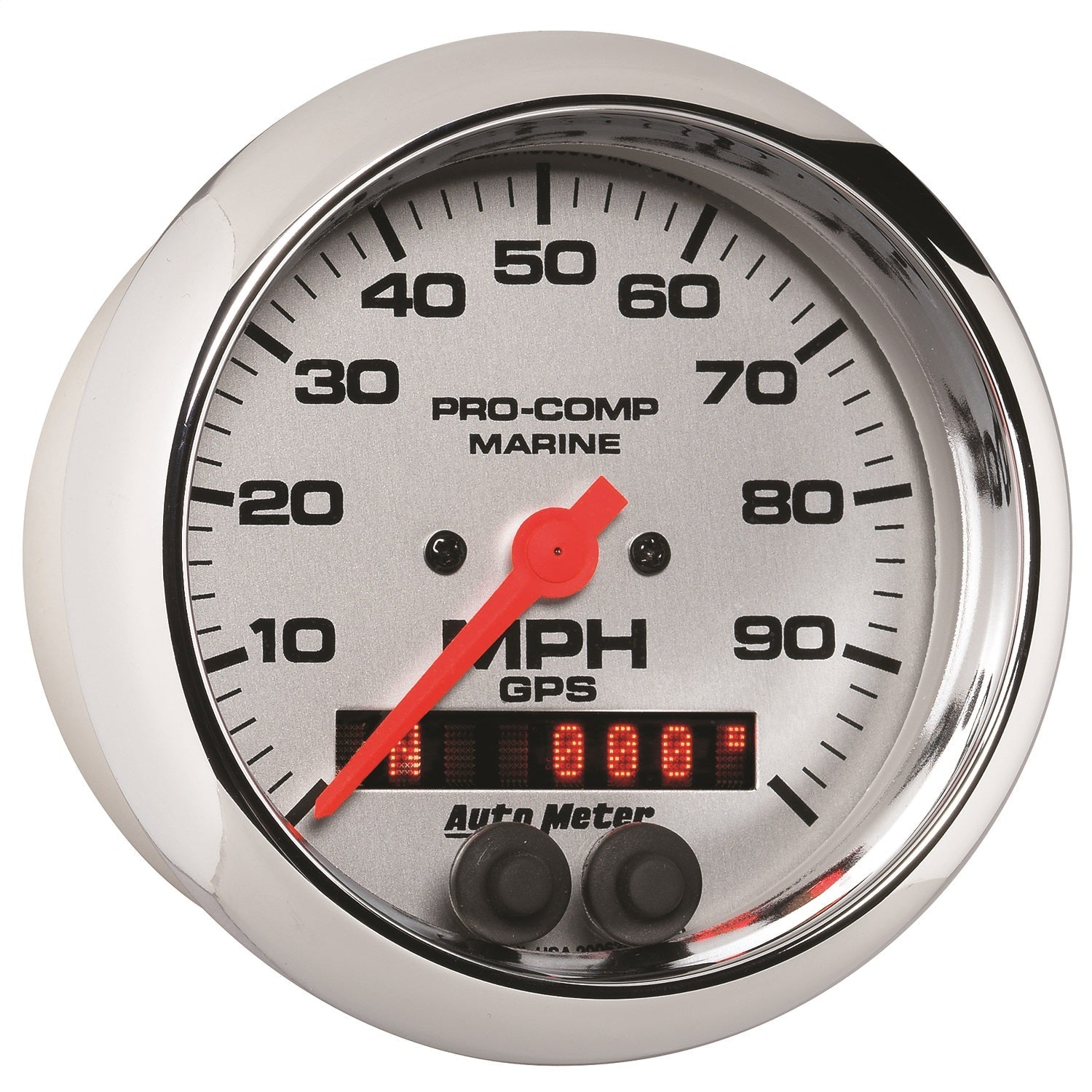 3-3/8" GPS SPEEDOMETER, 0-100 MPH, MARINE CHROME ULTRA-LITE