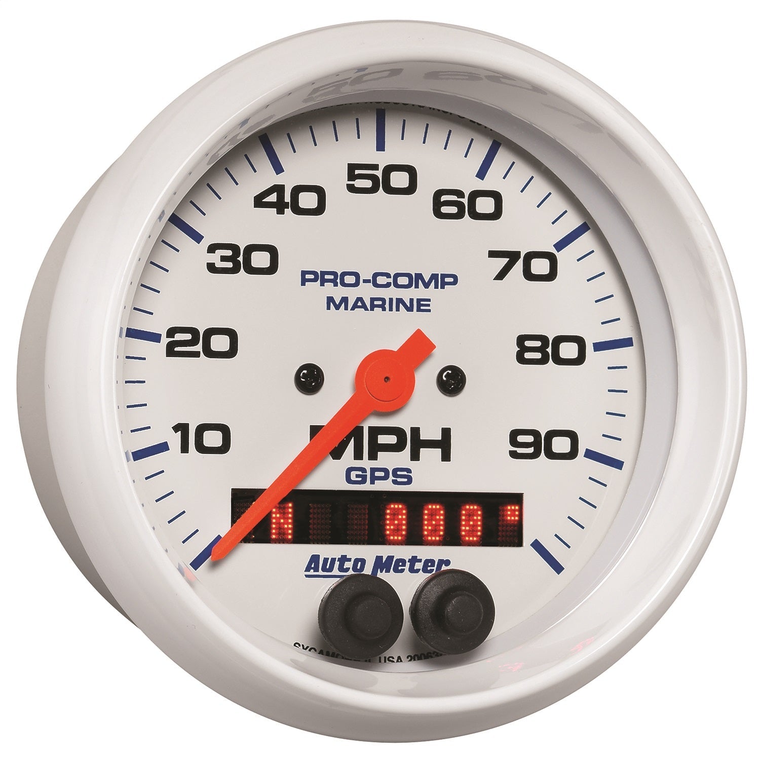 3-3/8" GPS SPEEDOMETER, 0-100 MPH, MARINE WHITE