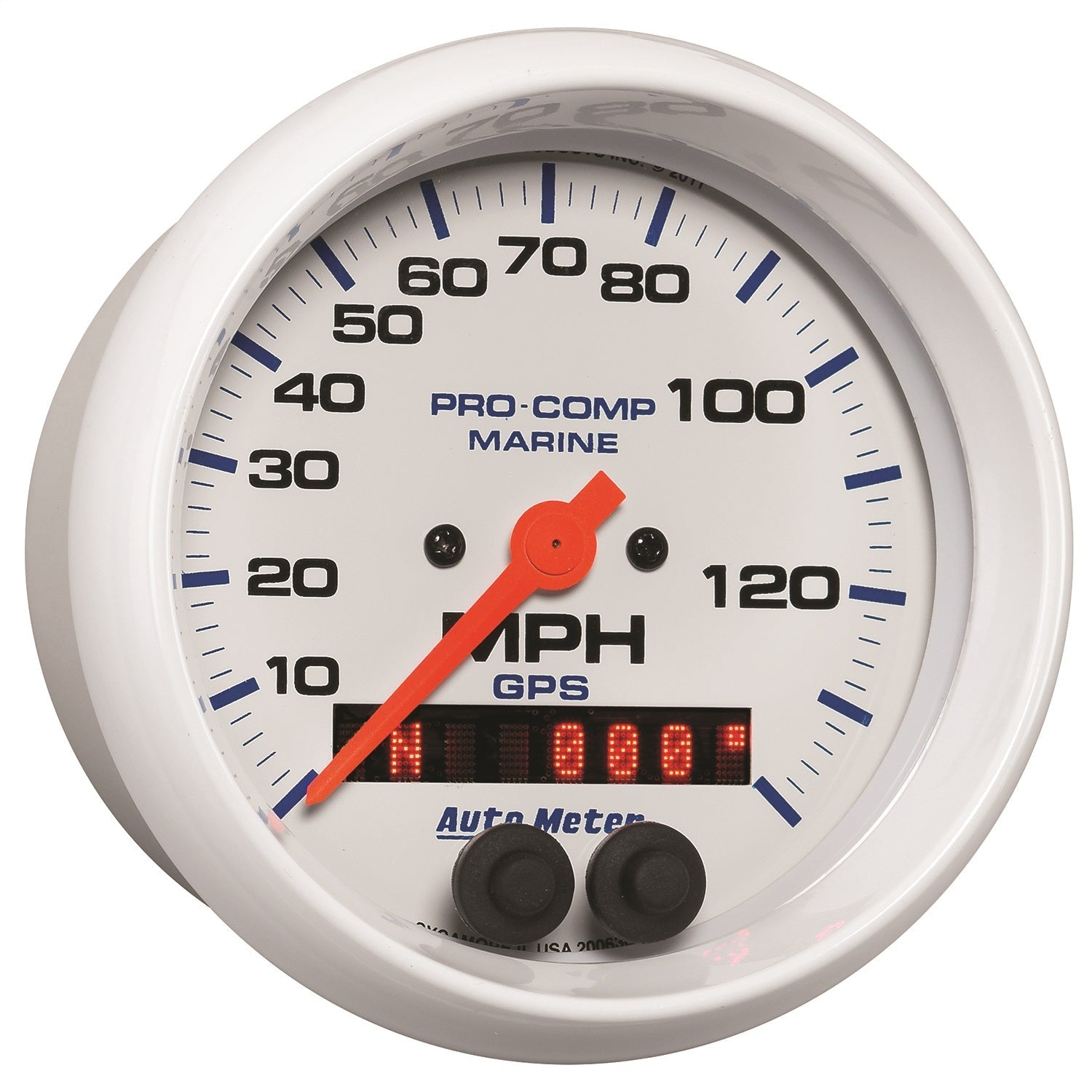 3-3/8" GPS SPEEDOMETER, 0-140 MPH, MARINE WHITE