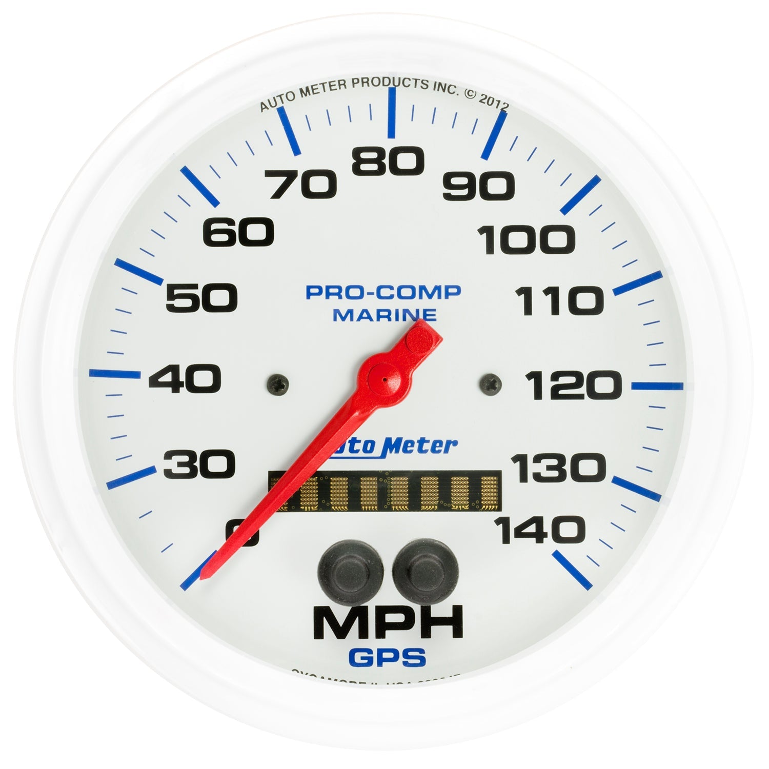 5" GPS SPEEDOMETER, 0-140 MPH, MARINE WHITE