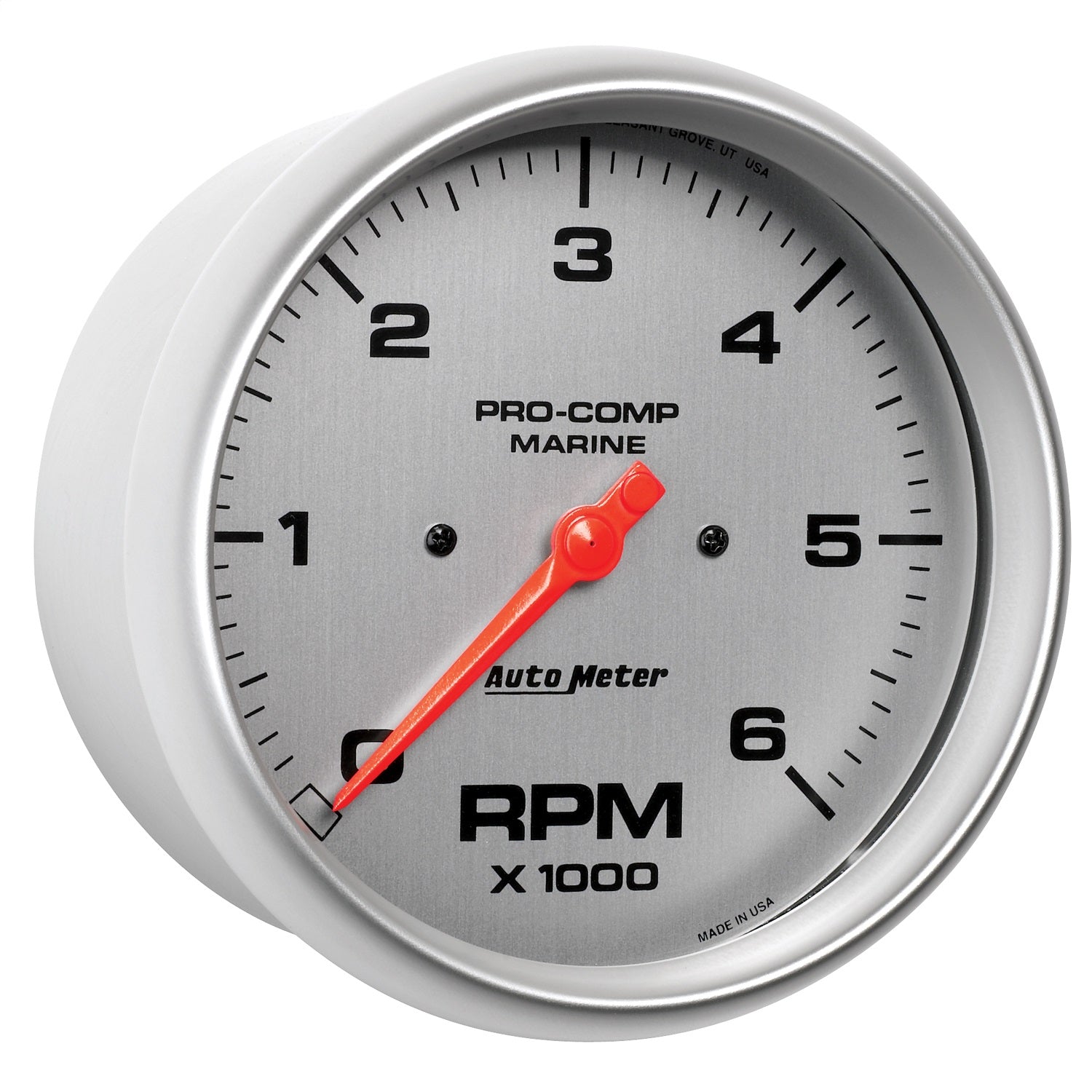 5" IN-DASH TACHOMETER, 0-6,000 RPM, MARINE SILVER ULTRA-LITE
