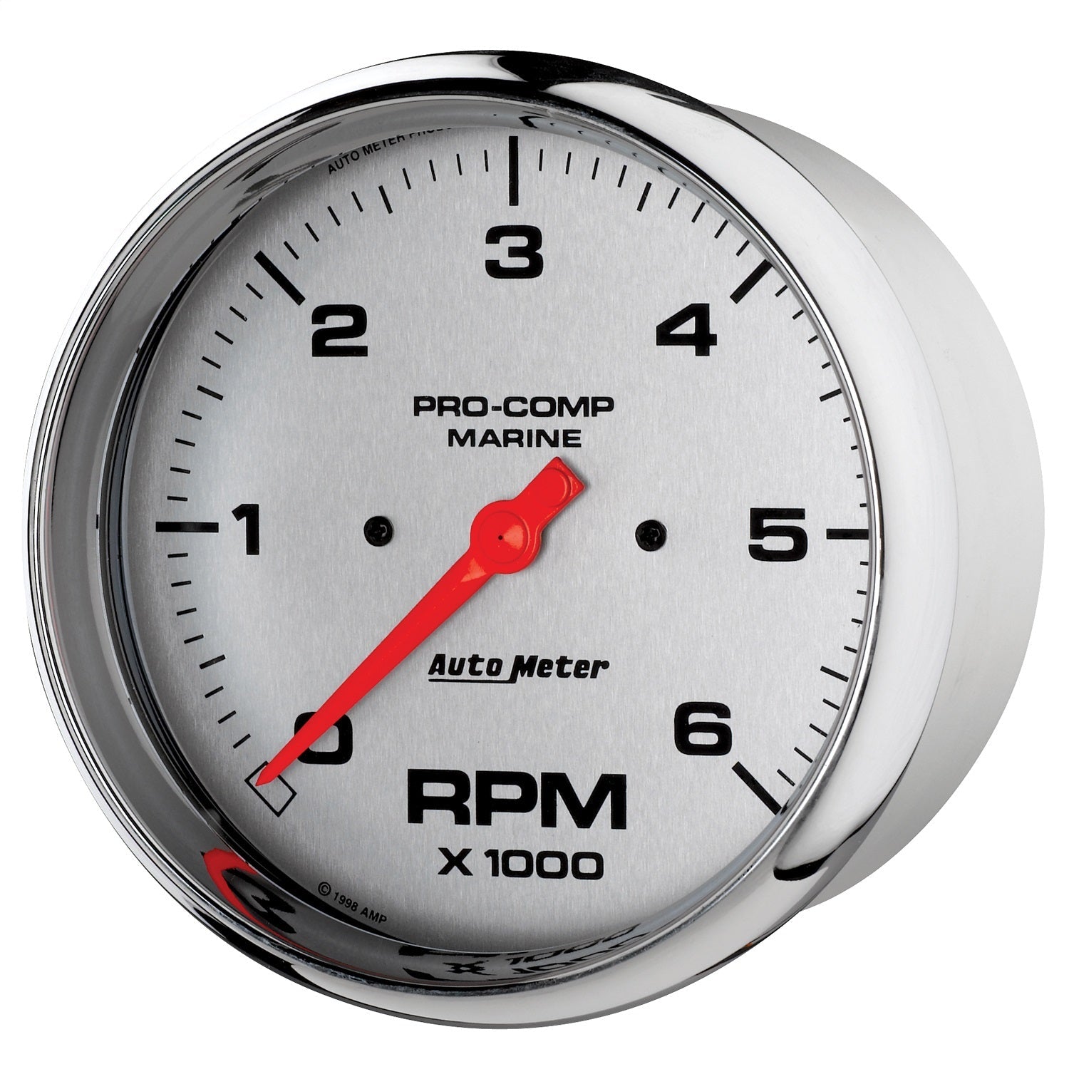 5" IN-DASH TACHOMETER, 0-6,000 RPM, MARINE CHROME ULTRA-LITE