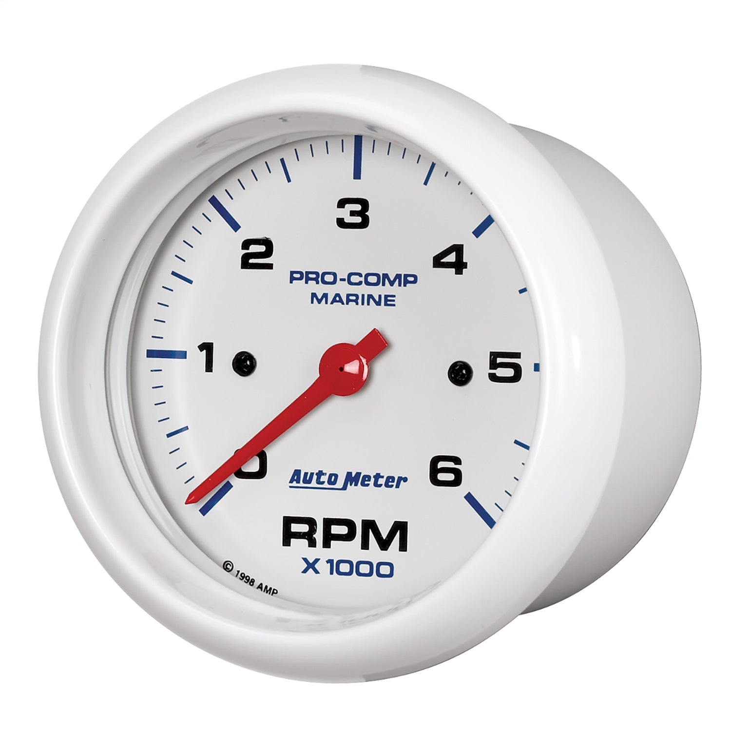 3-3/8" IN-DASH TACHOMETER, 0-6,000 RPM, MARINE WHITE