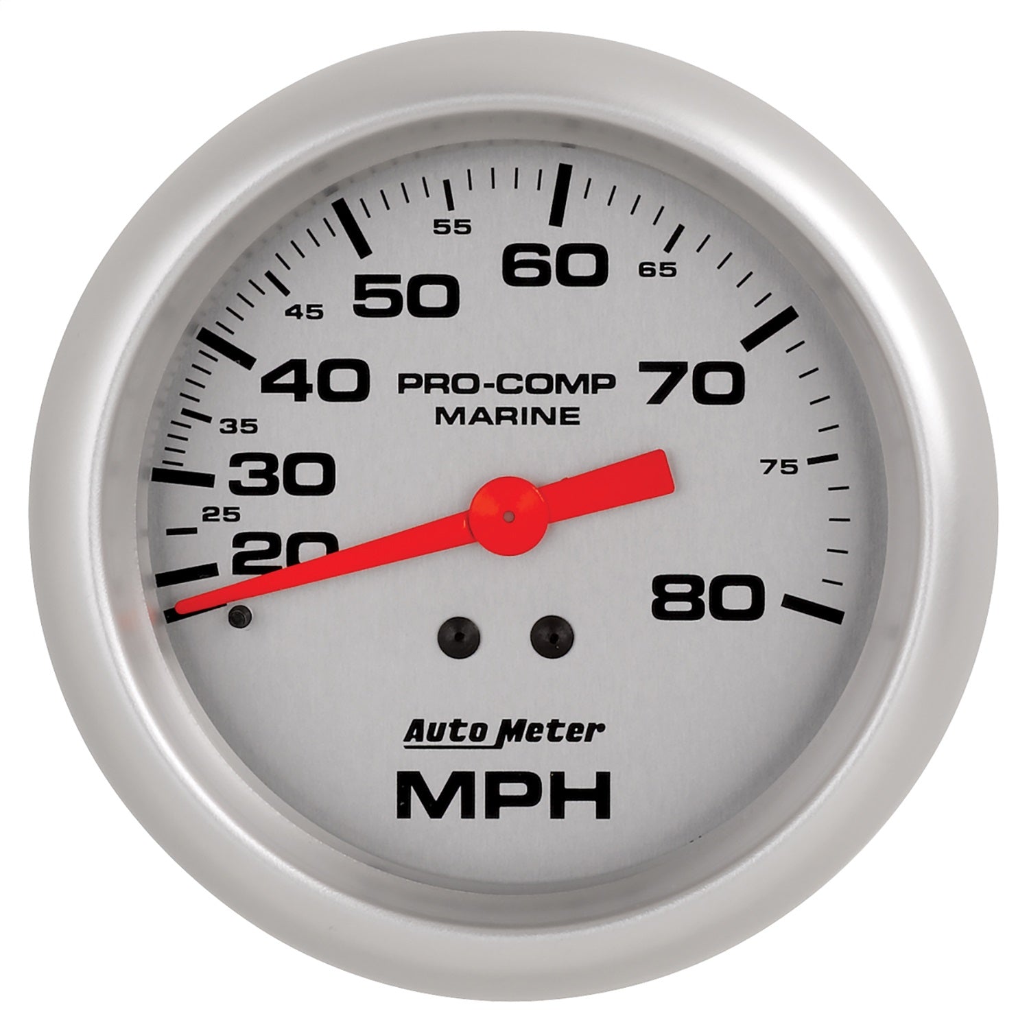 3-3/8" MECHANICAL SPEEDOMETER, 0-80 MPH, MARINE SILVER ULTRA-LITE