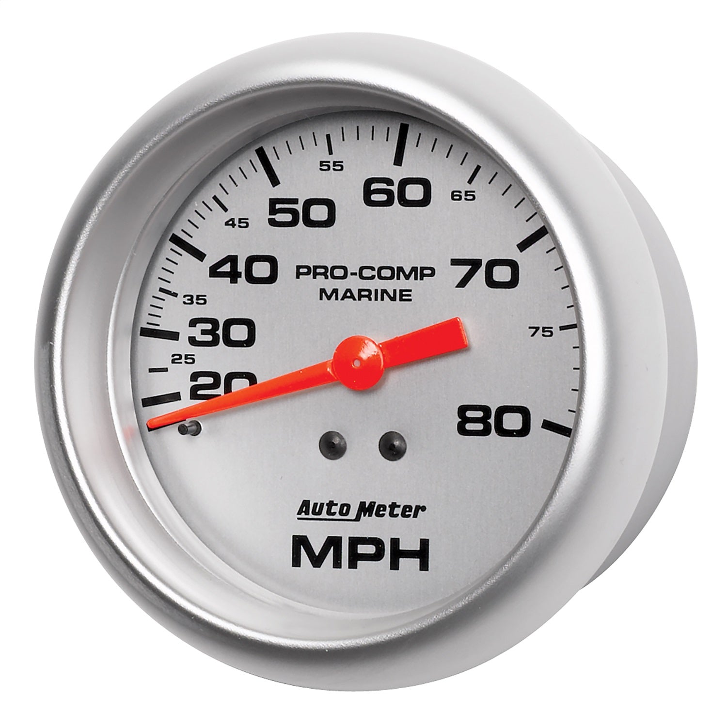3-3/8" MECHANICAL SPEEDOMETER, 0-80 MPH, MARINE SILVER ULTRA-LITE