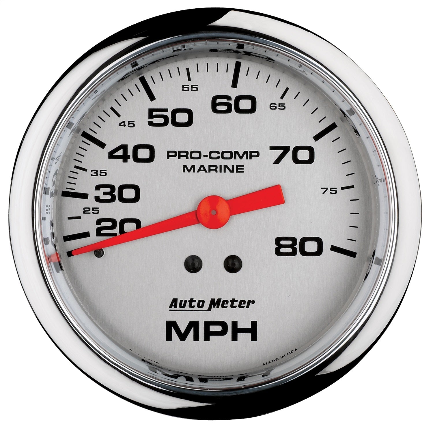3-3/8" MECHANICAL SPEEDOMETER, 0-80 MPH, MARINE CHROME ULTRA-LITE