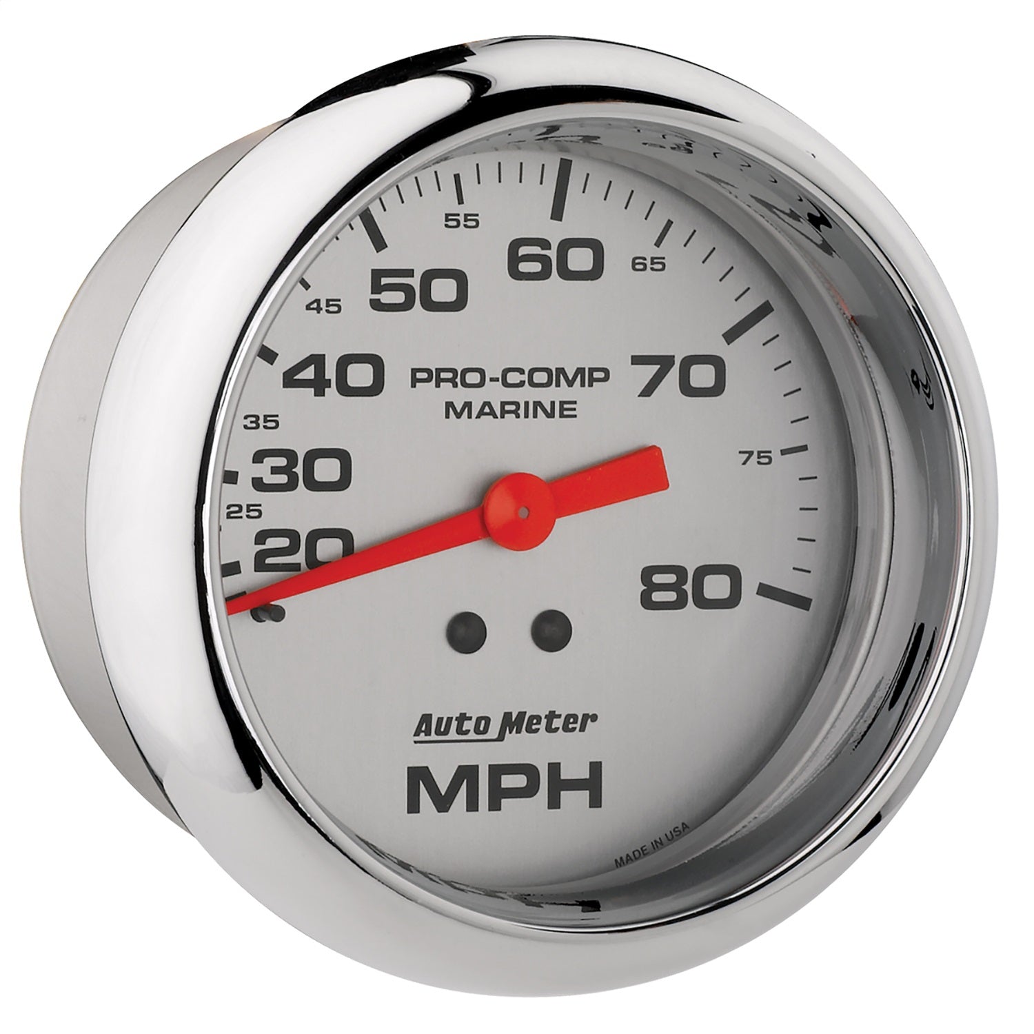 3-3/8" MECHANICAL SPEEDOMETER, 0-80 MPH, MARINE CHROME ULTRA-LITE