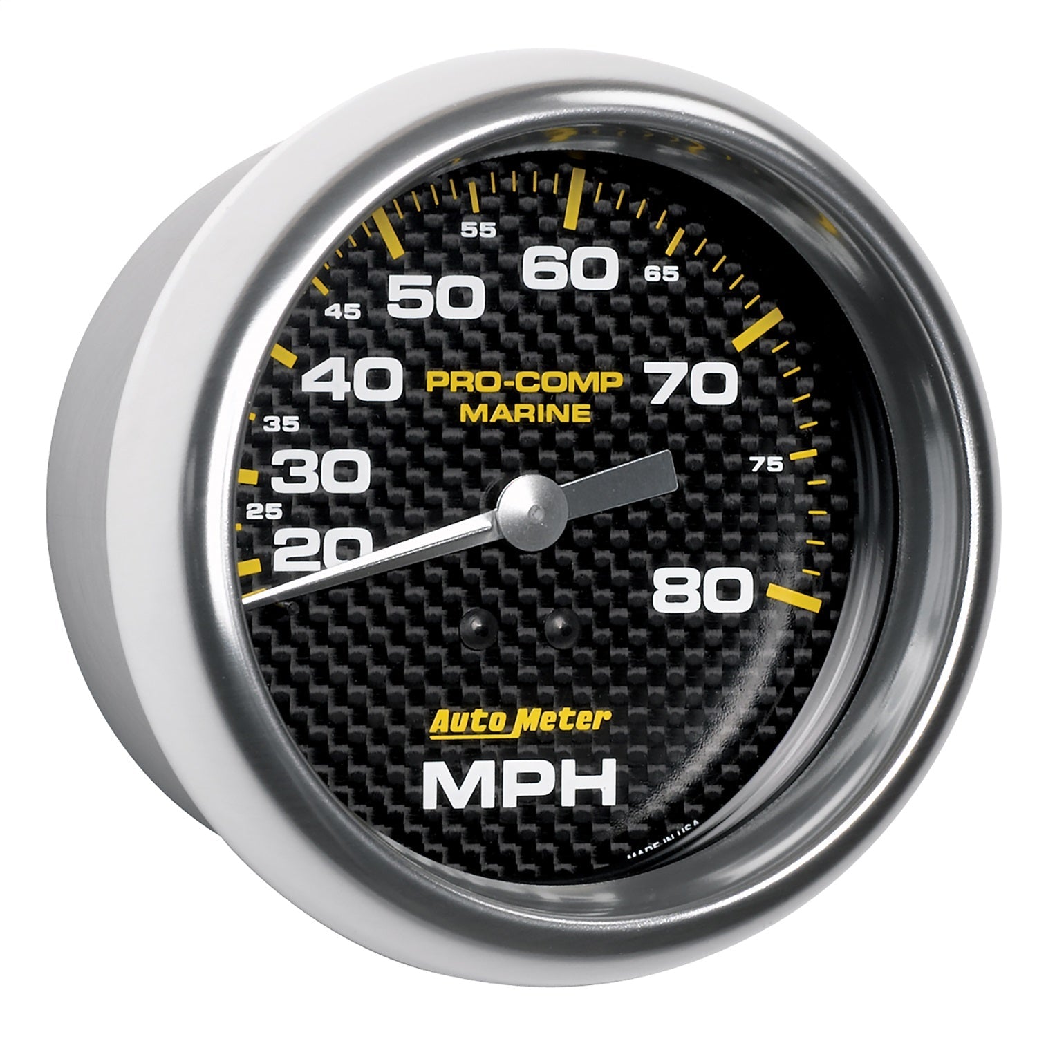 3-3/8" MECHANICAL SPEEDOMETER, 0-80 MPH, MARINE CARBON FIBER
