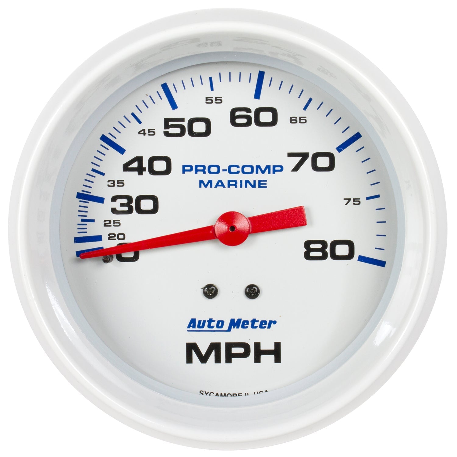 3-3/8" MECHANICAL SPEEDOMETER, 0-80 MPH, MARINE WHITE