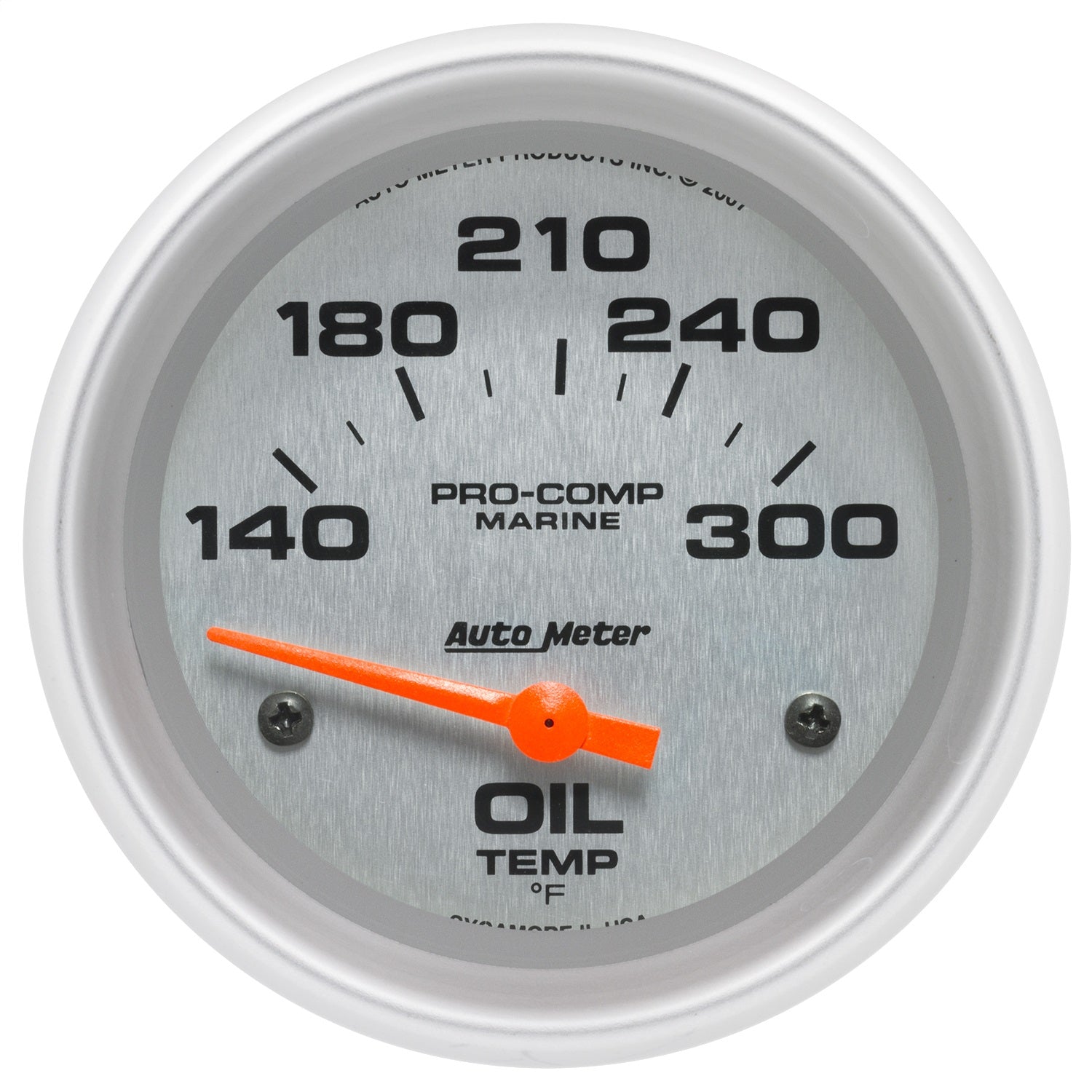 2-5/8" OIL TEMPERATURE, 140-340 °F, MARINE SILVER ULTRA-LITE