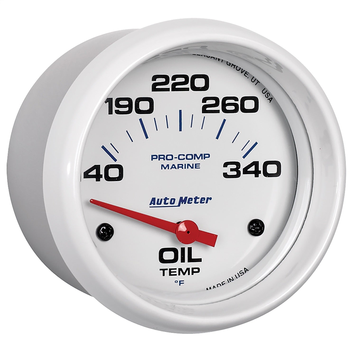 2-5/8" OIL TEMPERATURE, 140-340 °F, MARINE WHITE