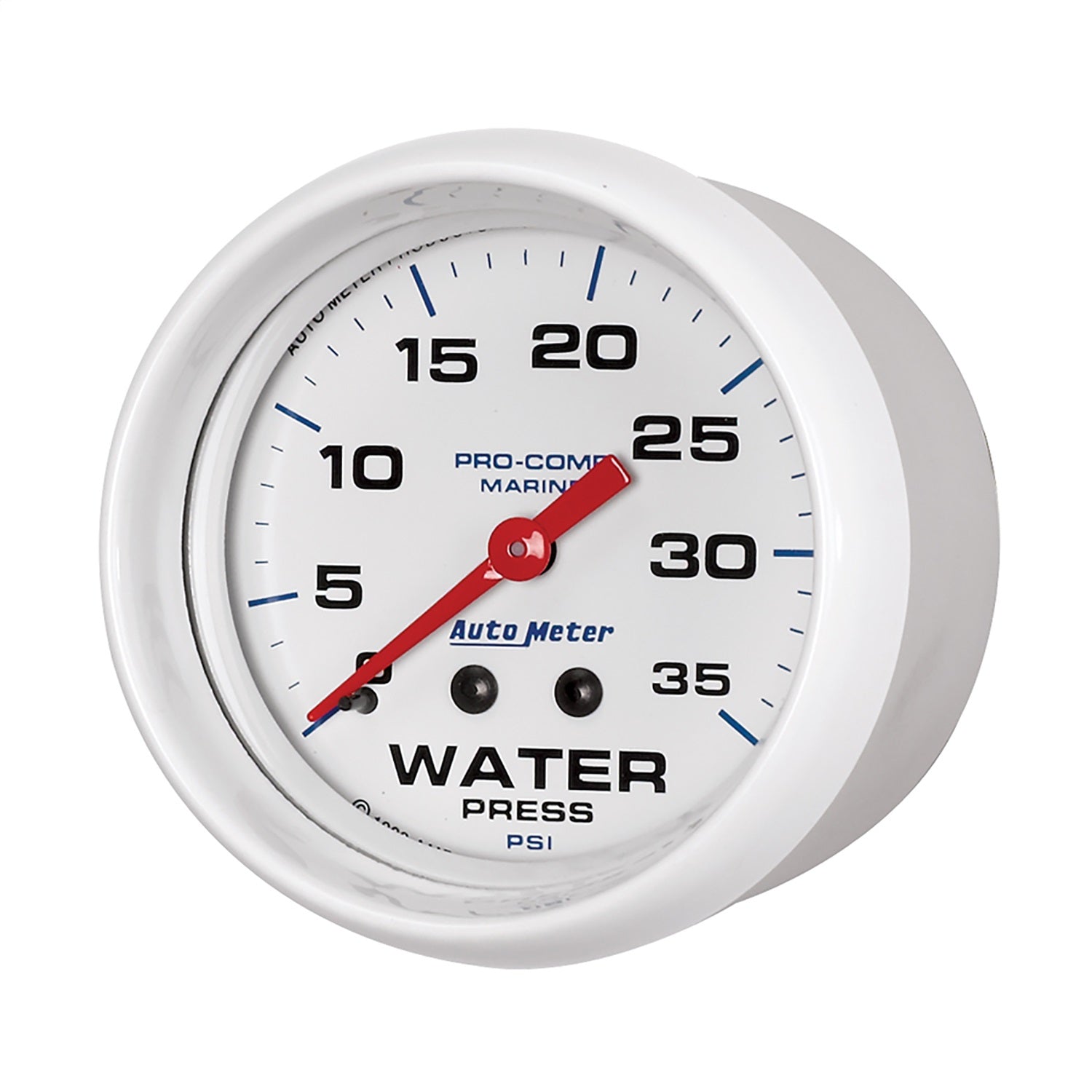 2-5/8" WATER PRESSURE, 0-35 PSI, MARINE WHITE