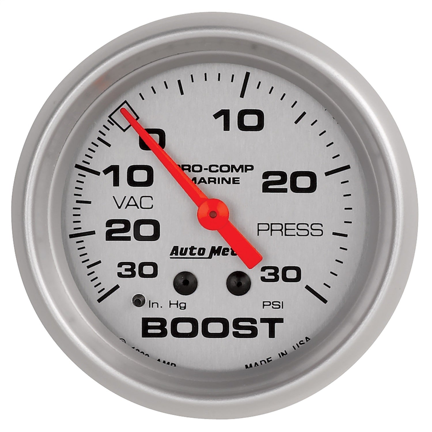 2-5/8" VACUUM/BOOST, 30 IN HG/20 PSI, MARINE SILVER ULTRA-LITE