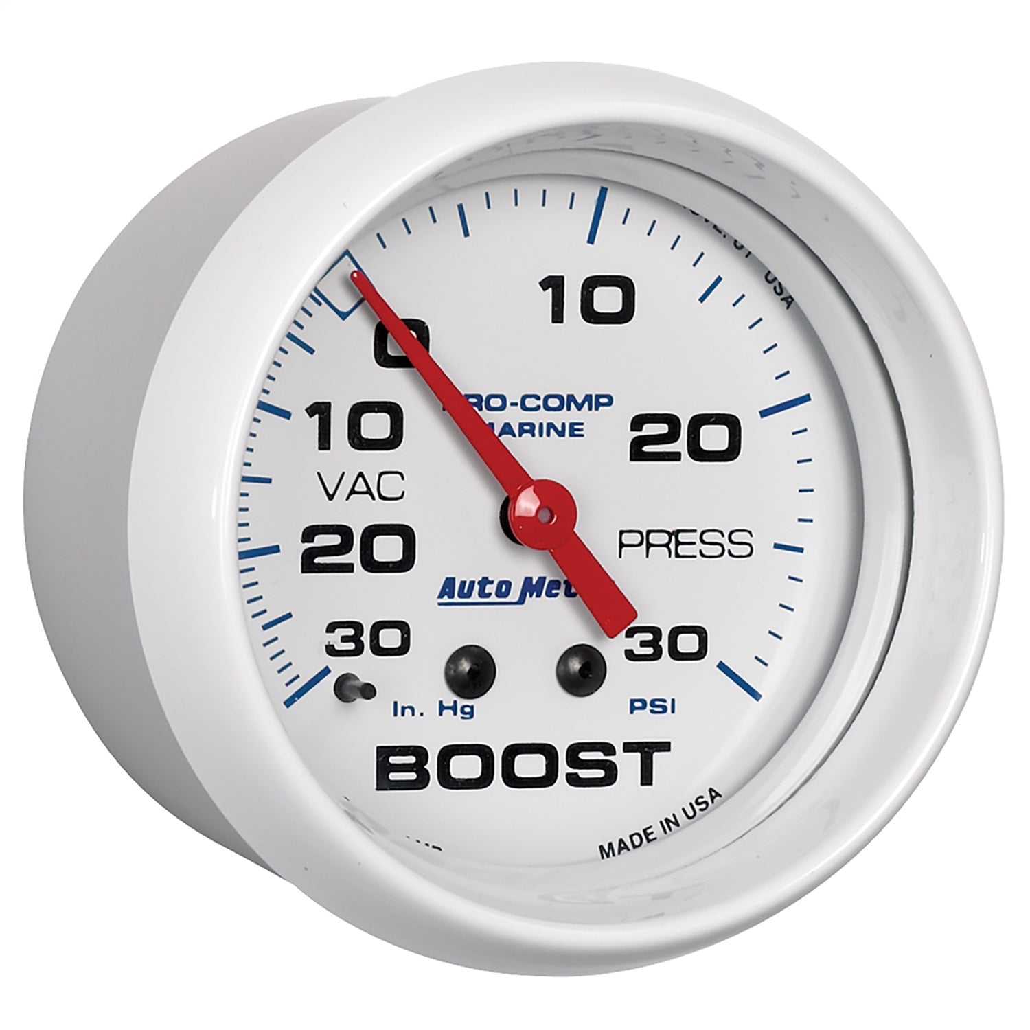 2-5/8" VACUUM/BOOST, 30 IN HG/20 PSI, MARINE WHITE