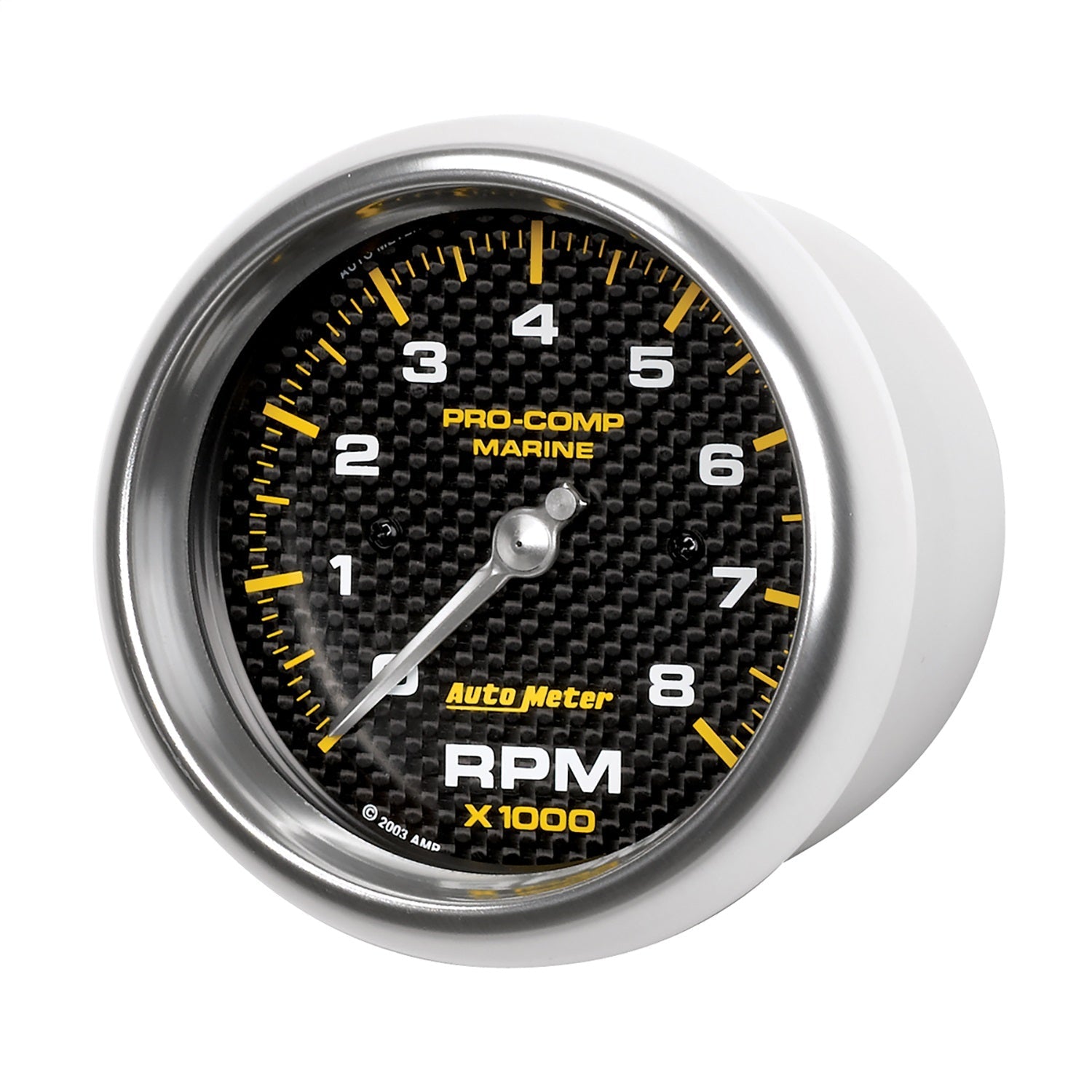 3-3/8" IN-DASH TACHOMETER, 0-8,000 RPM, MARINE CARBON FIBER