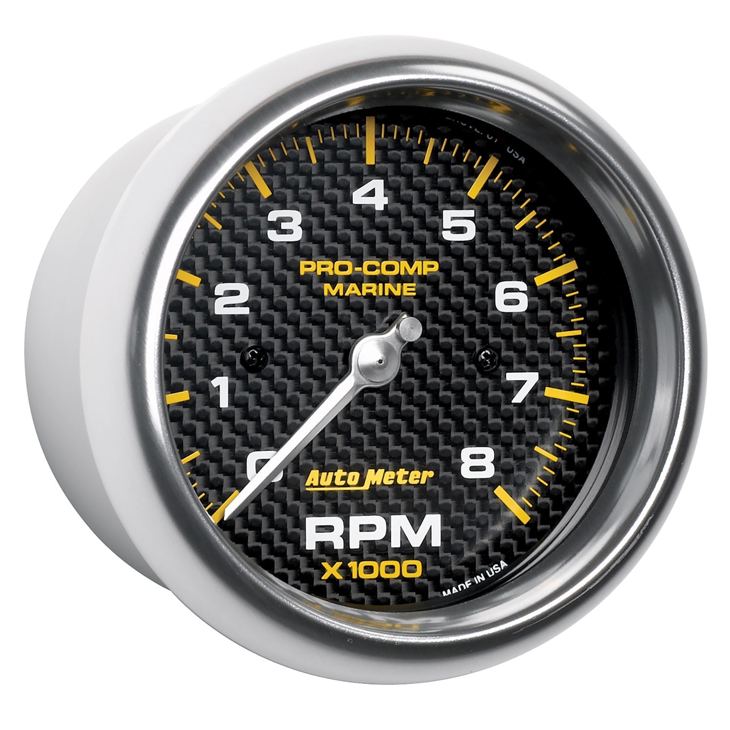 3-3/8" IN-DASH TACHOMETER, 0-8,000 RPM, MARINE CARBON FIBER