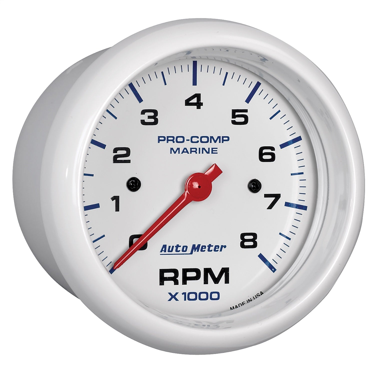 3-3/8" IN-DASH TACHOMETER, 0-8,000 RPM, MARINE WHITE