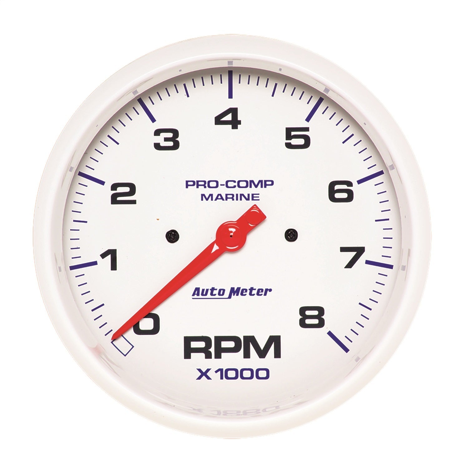5" IN-DASH TACHOMETER, 0-8,000 RPM, MARINE WHITE