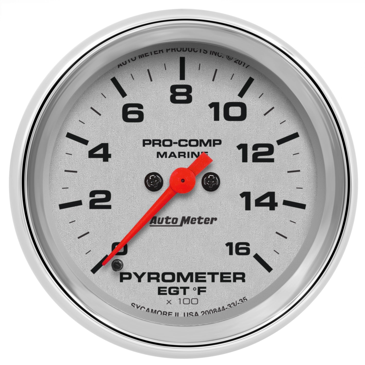2-5/8" PYROMETER, 0-1,600 ºF, MARINE CHROME ULTRA-LITE