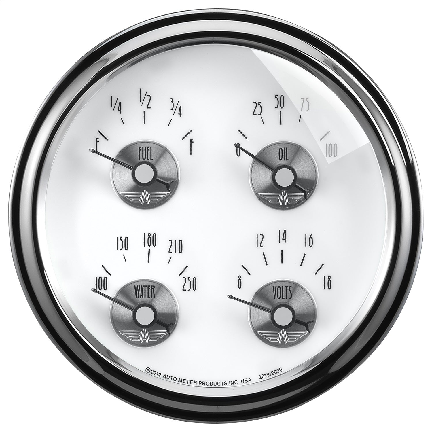 5" QUAD GAUGE, 100 PSI/100-250 °F/8-18V/240-33 ?, PRESTIGE PEARL