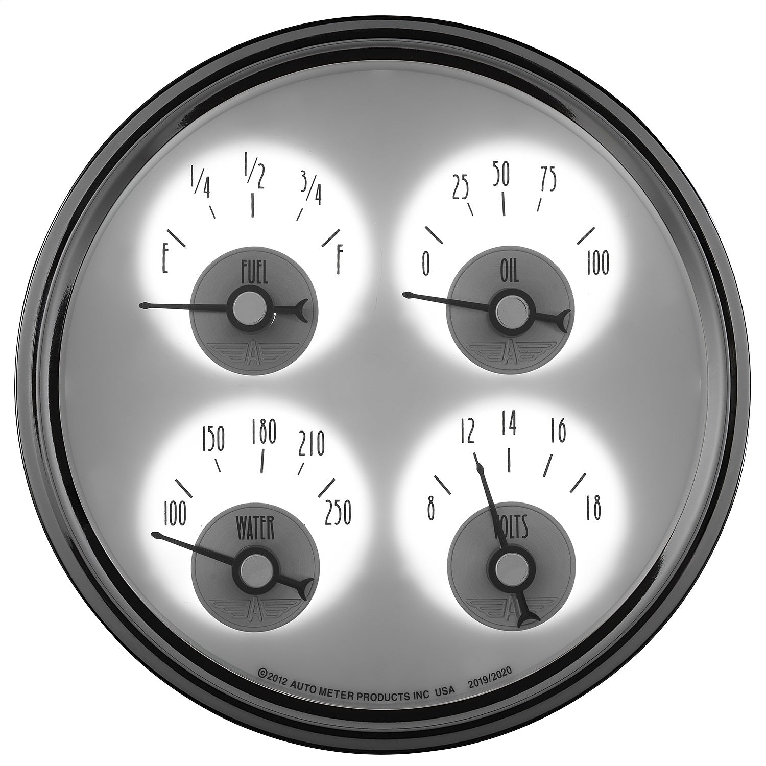 5" QUAD GAUGE, 100 PSI/100-250 °F/8-18V/240-33 ?, PRESTIGE PEARL