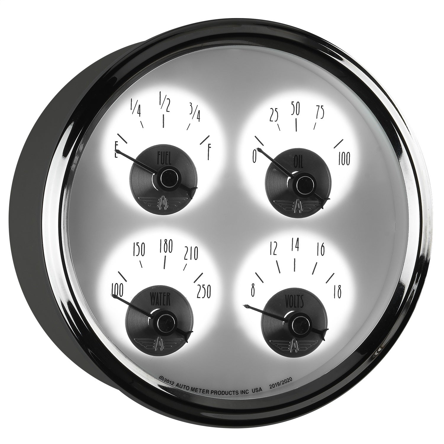 5" QUAD GAUGE, 100 PSI/100-250 °F/8-18V/240-33 ?, PRESTIGE PEARL